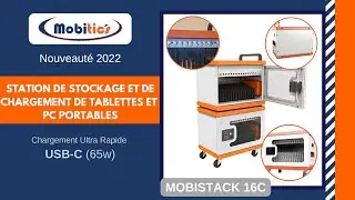MOBISTACK 16 C : Station de stockage/chargement USB-C de 16 tablettes ou PC portables max 15.7