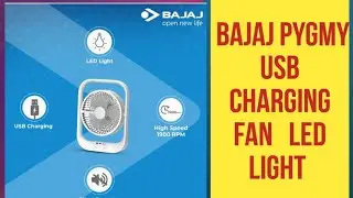 Bajaj Pygmy 178mm | USB Charging Fan | LED Light | Portable fan | Rechargeable fan | minifan | Tamil