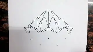 Lotus temple drawing Delhi // Easy Drawing