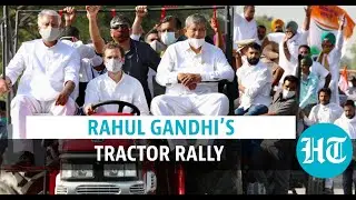 Rahul&rsquo;s tractor rally: Briefly stopped at Haryana border, protest continues