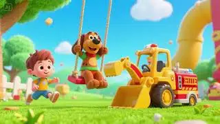 Scoopy Scooper Swing 🚜🚒🎶 | Little Bulldozer & Fire Truck Song | Nursery Rhymes & Construction Fun