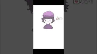 [Procreate] Drawing a cute purple girl #leafbear #digitalart #speedpaint #procreateart