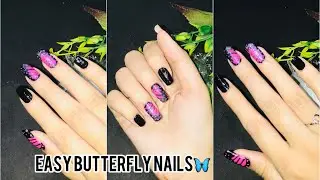 Easy Butterfly 🦋 Nail Art Design at Home || Nail Art Compilation 2024 #nailart #nails #shorts