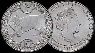 Монета 10 пенсов Острова Мэн выпуска 2017 года.