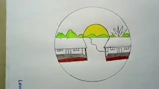 How to draw Circle beautiful scenery.