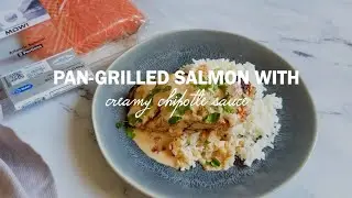 Pan-Grilled Salmon with a Creamy Chipotle Sauce