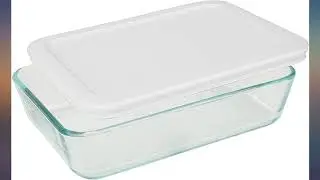 Pyrex 3-cup Rectangle Glass Food Storage Containers With White Plastic Lids.Use For review