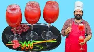 GRAPE JUICE | Natural Pure Healthy Fruit Juice Making | Juice Recipe | BaBa Food RRC