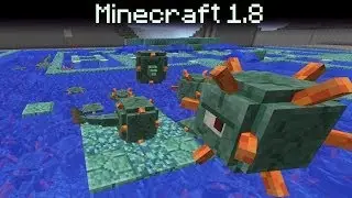 Minecraft 1.8 - Ocean Monument, Sponges, Guardian Mob, Prismarine Blocks, Terrain Tweaks