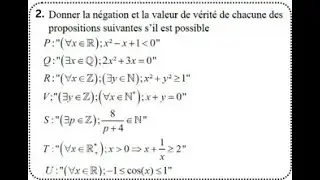 Solution Exercice 2 | Logique et Raisonnement | négation et valeur de vérité d'une proposition