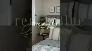French Blue Linen Quilts & Ticking Stripe Shams | Coastal Bedroom Styling by Salt Living