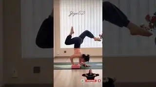 Creative variation of scorpion pose advanced yoga poses #yogapractice#yogaeverywhere#traditionalyoga