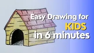 Easy drawing tutorial for kids - Dog House