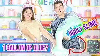 HOW MUCH JIGGLY SLIME IN 1 GALLON OF GLUE + Giveaway | Slimeatory #33