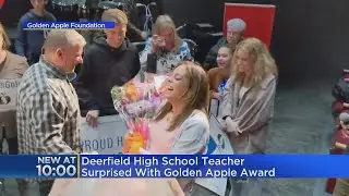 Deerfield High School teacher surprised with Golden Apple Award