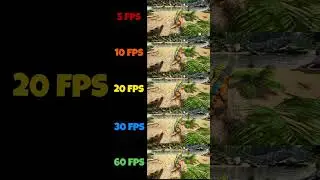 ARK SURVIVAL EVOLVED 5FPS VS 10FPS VS 20 FPS VS 30FPS VS 60FPS #ark #arksurvivalevolved #gaming #fps