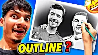 HOW TO DRAW Perfect OUTLINE 😱 REALISTIC DRAWING
