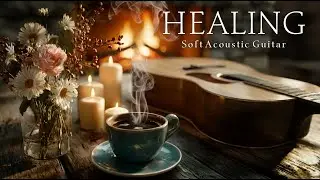 Relaxing Acoustic Guitar for Healing & Comfort | Cozy Fireplace (2 Hours)