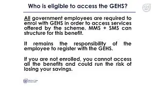 WCED Service Benefits GEHS - 1 Introduction