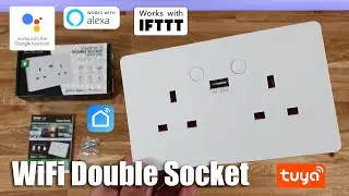 Smart WiFi Double Socket With USB by ENER-J Unboxing and Setup works with Alexa / Google