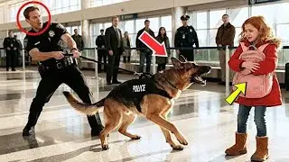 Полицейская собака отчаянно лает на девочку в аэропорту — через секунды всё замолкает!