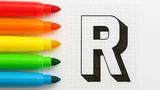 Amazing letter 3D (R) Real illusion 😱😱 step by step for beginners