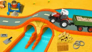 DIY Hulk Tractor Builds Curved Brick Bridge Over Water | Road Construction Project