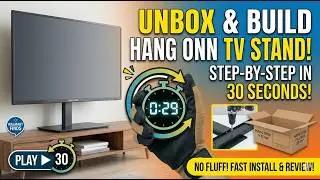 Install Build Unbox Review Hang Onn TV stand in 30 seconds.  How to install Hang Onn 37-70