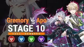 [King's raid] Divine Punishment Stage 10 Full Debuffs Run + MINI GUIDE - with Gremory ft. Lucias