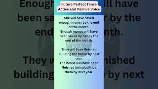 Future Perfect Tense Active and Passive Voice #shorts #english #grammar