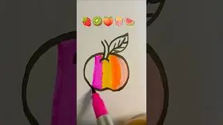 Apple 🍎 colour drawing #shorts #art #trending #coloring #ytshorts @Jeni_Art2.0 @artforyou1