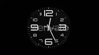 Modern Black Clock Face Moving Fast Forward | Stock Footage - Envato elements