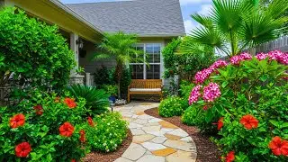 No One Expects This Luxury Tropical Oasis in a Small Front Yard