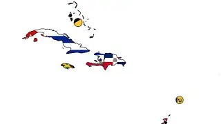 Making flag map of Cuba, Dominican Republic, Bahamas, Trinidad and Tobago, Haiti, Jamaica, Barbados