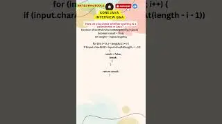 Core Java | Programming | How do you check whether a string is a palindrome in Java?