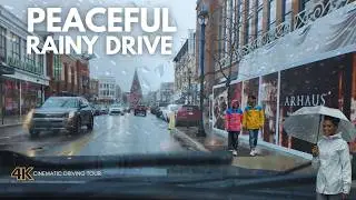 Rainy Drive to Cleveland's Crocker Park in 4K HDR ASMR