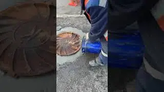 Монтаж люка зимой на безусадочную смесь