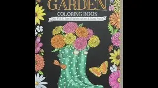 Chalk-Style Garden Coloring Book flip through