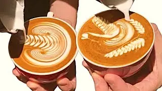 Oddly Satisfying Latte Art Video with Peaceful and Relaxing Music