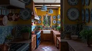 Peaceful Mediterranean Kitchen on a Rainy Evening