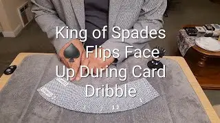 F21 Magic Trick 4195 - King of Spades Flips Face Up During Card Dribble #magic