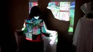 testing frosted pvc, frosted plastic, da-lite & disco ball: space guide outfit