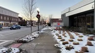 Walking in the small, cold town of Morristown, New Jersey