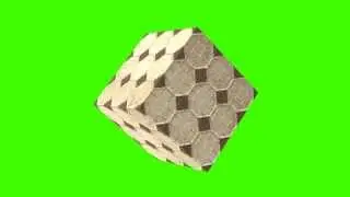cubic in green screen