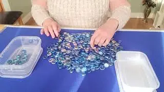 ASMR Sorting Glass Pebbles No Talking
