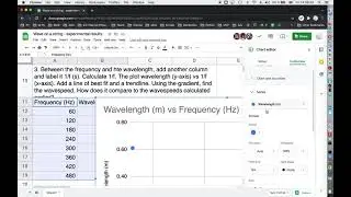 Spreadsheet calculations on waves on a string