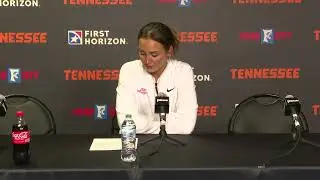 Kim Caldwell and Mya Pauldo after upset loss to Texas A&M
