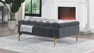 Jennifer Taylor Home Estelle Upholstered Storage Bench Cocktail Ottoman, 85700