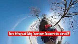 Snow driving and flying in northern Germany after storm Elli