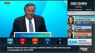 Legault claims victory in 2022 Quebec election [Full speech in English]